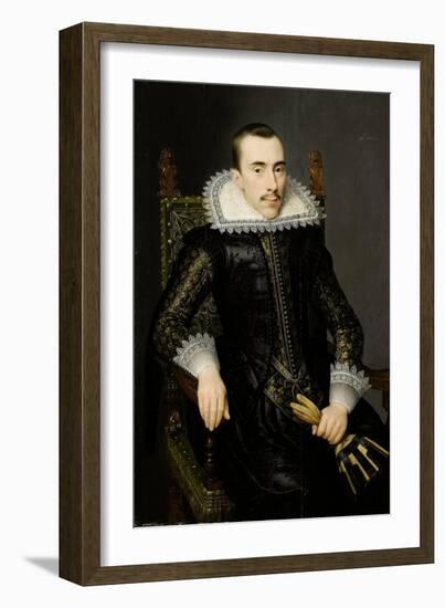 Portrait of a Man, Possibly Walterus Fourmenois (A Man from the Boudaen Courten Family)-Salomon Mesdach-Framed Art Print