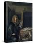 Portrait of a Man Reading a Document-Gerard Ter Borch the Younger-Stretched Canvas