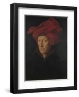 Portrait of a Man (Self Portrai), 1433-Jan van Eyck-Framed Giclee Print