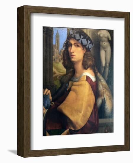 Portrait of a Man, (Self-Portrai), 1512-Domenico Capriolo-Framed Giclee Print