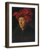 'Portrait of a Man (Self Portrait?)', 1433-Jan Van Eyck-Framed Giclee Print