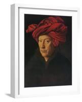 'Portrait of a Man (Self Portrait?)', 1433-Jan Van Eyck-Framed Giclee Print