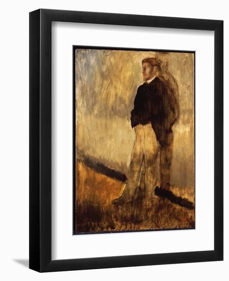 Portrait of a Man Standing with His Hands in His Pockets-Edgar Degas-Framed Giclee Print