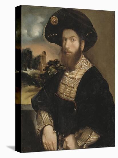 Portrait of a Man Wearing a Black Beret, c.1530-Dosso Dossi-Stretched Canvas