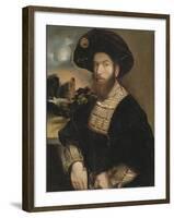 Portrait of a Man Wearing a Black Beret, c.1530-Dosso Dossi-Framed Giclee Print