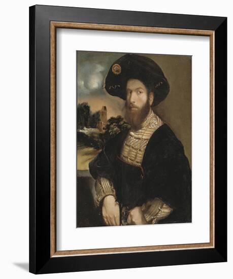 Portrait of a Man Wearing a Black Beret, c.1530-Dosso Dossi-Framed Giclee Print