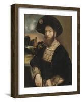 Portrait of a Man Wearing a Black Beret, c.1530-Dosso Dossi-Framed Giclee Print