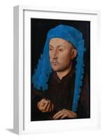 Portrait of a Man with a Blue Chaperon (Man with Rin)-Jan van Eyck-Framed Giclee Print