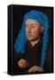 Portrait of a Man with a Blue Chaperon (Man with Rin)-Jan van Eyck-Framed Stretched Canvas
