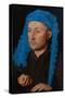 Portrait of a Man with a Blue Chaperon (Man with Rin)-Jan van Eyck-Stretched Canvas