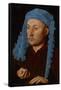 Portrait of a Man with a Blue Chaperon (Man with Ring), C.1429 (Oil on Wood)-Jan van Eyck-Framed Stretched Canvas