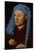 Portrait of a Man with a Blue Chaperon (Man with Ring), C.1429 (Oil on Wood)-Jan van Eyck-Stretched Canvas