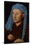 Portrait of a Man with a Blue Chaperon (Man with Ring), C.1429 (Oil on Wood)-Jan van Eyck-Stretched Canvas