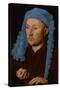 Portrait of a Man with a Blue Chaperon (Man with Ring), C.1429 (Oil on Wood)-Jan van Eyck-Stretched Canvas