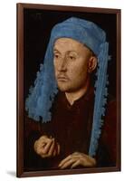 Portrait of a Man with a Blue Chaperon (Man with Ring), C.1429 (Oil on Wood)-Jan van Eyck-Framed Giclee Print