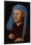 Portrait of a Man with a Blue Chaperon (Man with Ring), C.1429 (Oil on Wood)-Jan van Eyck-Framed Giclee Print