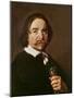 Portrait of a Man with a Glove and Black Hair, C.1657 (Oil on Canvas)-Frans Hals-Mounted Giclee Print