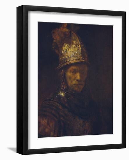 Portrait of a Man with a Golden Helmet, C. 1650-55-Rembrandt van Rijn-Framed Giclee Print