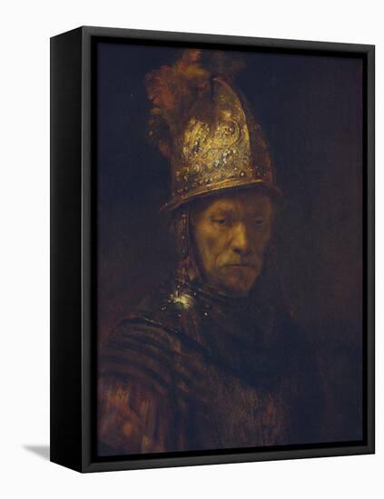 Portrait of a Man with a Golden Helmet, C. 1650-55-Rembrandt van Rijn-Framed Stretched Canvas