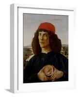 Portrait of a Man with a Medal of Cosimo the Elder-Sandro Botticelli-Framed Art Print