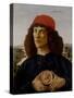 Portrait of a Man with a Medal of Cosimo the Elder-Sandro Botticelli-Stretched Canvas