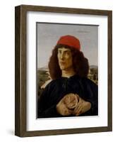 Portrait of a Man with a Medal of Cosimo the Elder-Sandro Botticelli-Framed Art Print