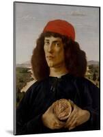 Portrait of a Man with a Medal of Cosimo the Elder-Sandro Botticelli-Mounted Art Print