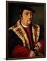 Portrait of a Man with a Pink, 16Th Century (Oil on Panel)-Ambrosius Benson-Framed Giclee Print