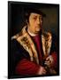 Portrait of a Man with a Pink, 16Th Century (Oil on Panel)-Ambrosius Benson-Framed Giclee Print