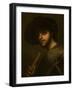 Portrait of a man with a pipe or flute by Giorgione-null-Framed Giclee Print