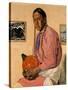 Portrait of a Man with a Pumpkin, C.1914-29 (Oil on Canvas)-Walter Ufer-Stretched Canvas