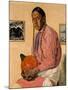 Portrait of a Man with a Pumpkin, C.1914-29 (Oil on Canvas)-Walter Ufer-Mounted Giclee Print