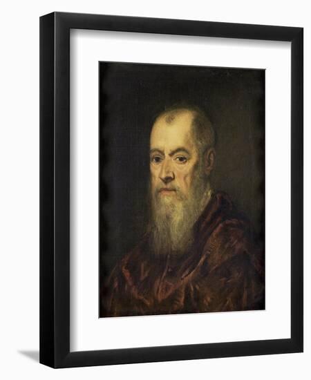 Portrait of a Man with a Red Cloak, 1555-80-Jacopo Robusti Tintoretto-Framed Premium Giclee Print
