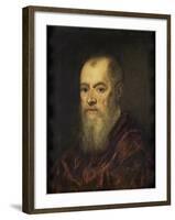 Portrait of a Man with a Red Cloak-Jacopo Tintoretto-Framed Art Print