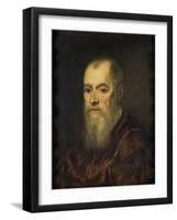 Portrait of a Man with a Red Cloak-Jacopo Tintoretto-Framed Art Print