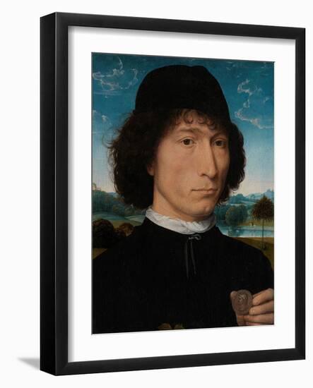 Portrait of a Man with a Roman Medal-Hans Memling-Framed Giclee Print