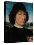 Portrait of a Man with a Roman Medal-Hans Memling-Stretched Canvas