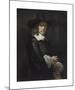 Portrait of a Man with a Tall Hat and Gloves, 1656-Rembrandt-Mounted Premium Giclee Print