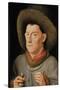 Portrait of a Man with Carnation and the Order of Saint Anthony-Jan van Eyck-Stretched Canvas