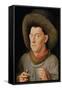 Portrait of a Man with Carnation and the Order of Saint Anthony-Jan van Eyck-Framed Stretched Canvas