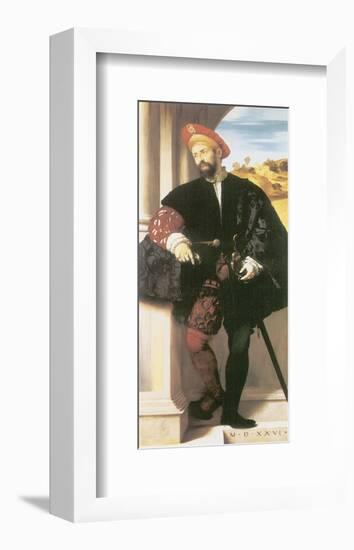 Portrait Of A Man-Alessando Bonvicino Moretto-Framed Premium Giclee Print