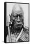 Portrait of a Maori Man, Taraia Ngakuti Te Tumuhuia, with 'Moko' Facial Tattoos, C.1860s-G. W. Bishop-Framed Stretched Canvas