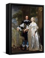 Portrait of a Married Couple in the Park, 1662-Gonzales Coques-Framed Stretched Canvas