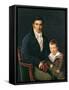 Portrait of a Member of the Barbet Family with his Son-Henri Francois Riesener-Framed Stretched Canvas