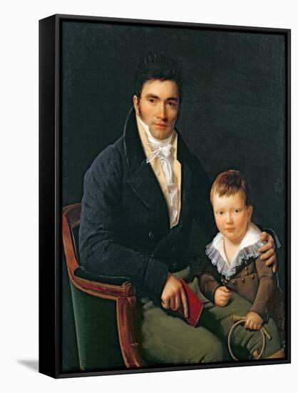 Portrait of a Member of the Barbet Family with his Son-Henri Francois Riesener-Framed Stretched Canvas