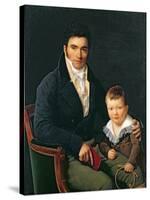 Portrait of a Member of the Barbet Family with his Son-Henri Francois Riesener-Stretched Canvas