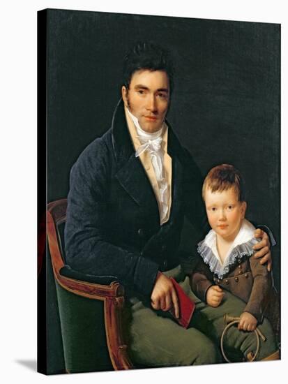 Portrait of a Member of the Barbet Family with his Son-Henri Francois Riesener-Stretched Canvas