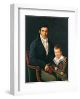 Portrait of a Member of the Barbet Family with his Son-Henri Francois Riesener-Framed Giclee Print