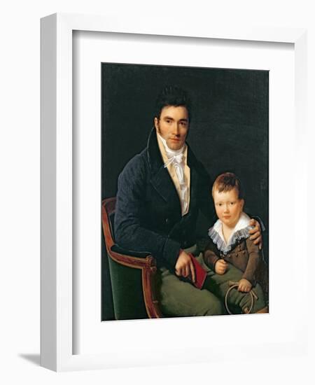 Portrait of a Member of the Barbet Family with his Son-Henri Francois Riesener-Framed Giclee Print