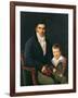 Portrait of a Member of the Barbet Family with his Son-Henri Francois Riesener-Framed Giclee Print